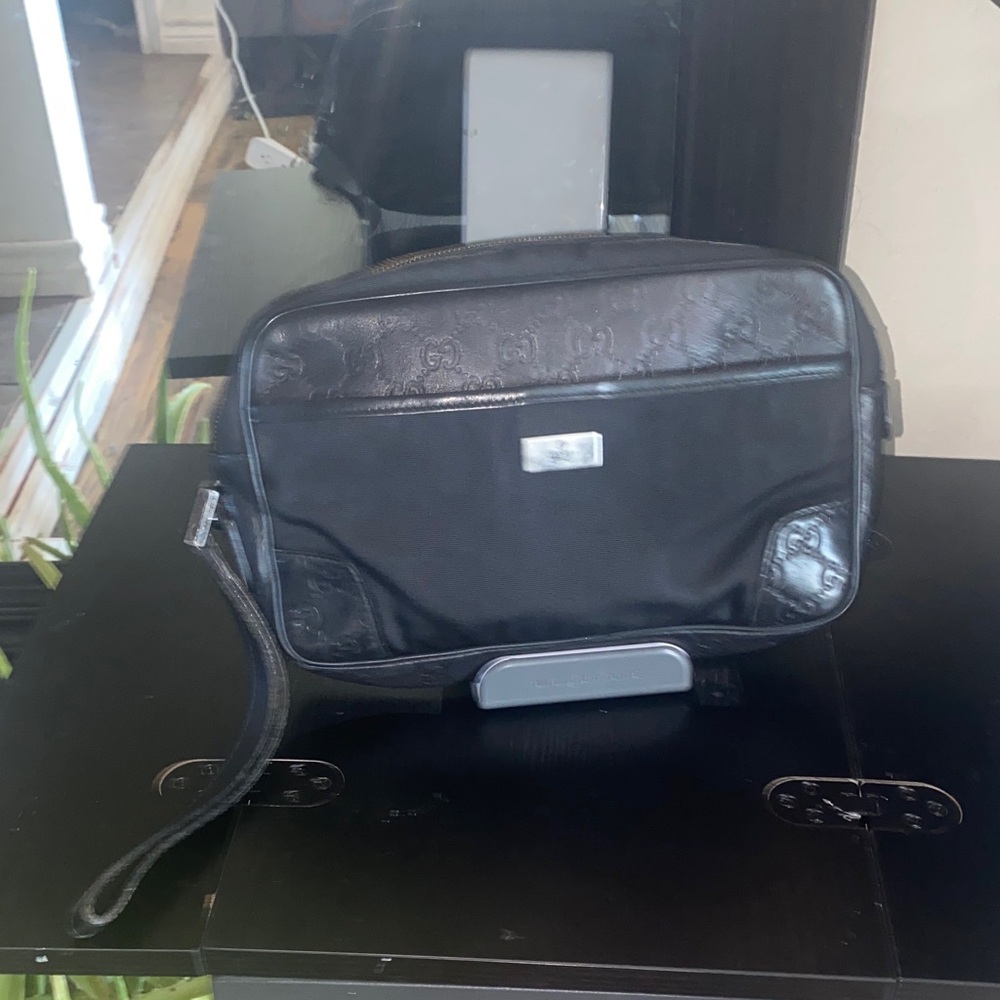 Gucci Black Monogram clutch Bag